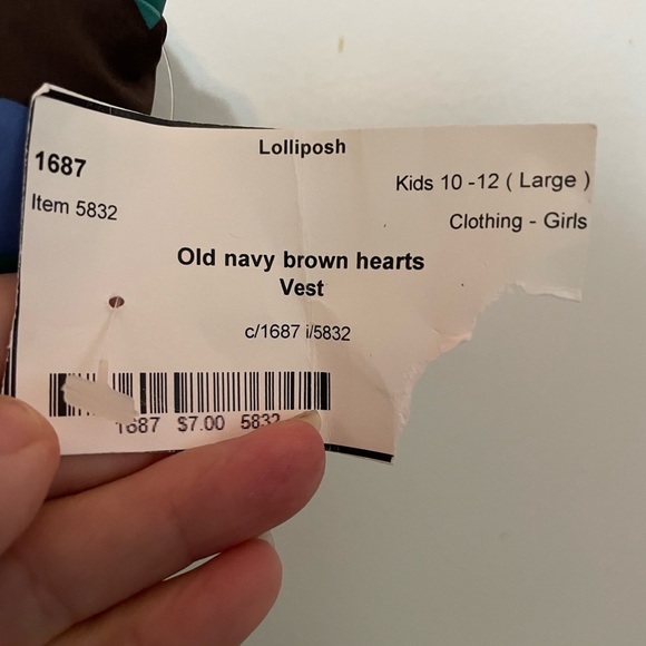 Old Navy Girls XXL 16 full zip Hearts print puffer Vest fleece lined new w tag - Picture 5 of 8